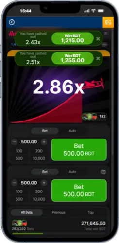 Mostbet Aviator round result 2.86x multiplier with two green bet panels