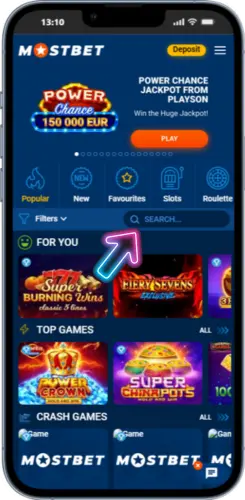 Use the search bar to find Crazy Time