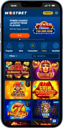 Slots in Mostbet app